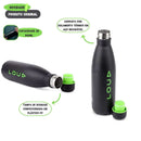 Garrafa Termica Squeeze Aço Inox 500ml Escolar Preto Original Esporte Praticidade