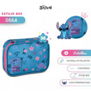 Estojo Box Stitch Disney Azul Lilás Rosa Juvenil Escolar Feminino Meninas Clio Megalomania