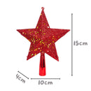 Enfeite de Natal Estrela Prata Dourado Brilho Vermelho Glitter Decorativa Árvore Tradição Encanto