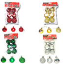 Enfeite de Bolas de Natal C/ 6 Peças 4cm Árvore de Natal Prata Verde Decoração Refletivas Glitter