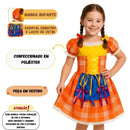 Vestido Fantasia Junina Julina Festa Infantil Manga Curta Menina Megalomania