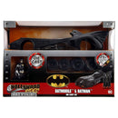 Brinquedo Batmobile e Batman Die Cast Colecionável Kit Montagem DC Comics Jada