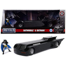 Brinquedo Carro Batmobile e Batman DC Comics Die Cast Metal Colecionável Jada