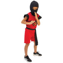 Fantasia Infantil Ninja Menino Vermelho Festa Luta Completa Disfarce Espião Criança Ponto Criativo