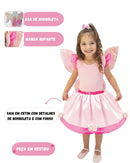 Fantasia Infantil Borboleta Rosa Asa Festa Jardim Luxo Carnaval Criança Pink Butterfly