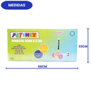 Patinete Dobrável Infantil Roda Grande Luz Led Ajustável Freio Azul Menino Criança Diversão Passeio