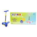 Patinete Dobrável Infantil Roda Grande Luz Led Ajustável Freio Azul Menino Criança Diversão Passeio