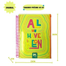Caderno Universitário A4 160 Folhas Amarelo Bubble Neon Malote Zip Volta as Aulas Espiral Juvenil Ponto Criativo
