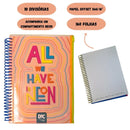Caderno Universitário A4 160 Folhas Lanranja Bubble Neon Com Malote Zip Volta as Aulas Espiral Juvenil Ponto Criativo