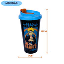 Copo Star Naruto Uzumaki 500ml Com Tampa Anime Dc Comix Café Água Coleção Original Megalomania