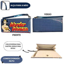 Carteira PU Alça Mulher Maravilha Stars Background Feminina Vintage DC Comic