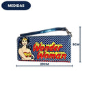 Carteira PU Alça Mulher Maravilha Stars Background Feminina Vintage DC Comic