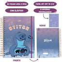 Caderno Smart Inteligente Stitch Universitário Escolar 80 folhas Capa Dura 10 Divisórias Simples Megalomania
