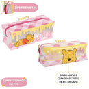 Estojo Simples Ursinho Pooh Juvenil Escolar Grande Feminino Ponto Criativo