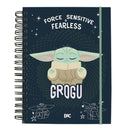 Caderno Smart Mini Star Wars Baby Yoda A6 80 Folhas Escolar Elástico 10 Divisórias Volta as Aulas