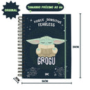 Caderno Smart Mini Star Wars Baby Yoda A6 80 Folhas Escolar Elástico 10 Divisórias Volta as Aulas
