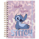 Caderno Smart Mini Stitch A6 80 Folhas Escolar Disney Volta as Aulas Elástico 10 Divisórias