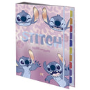 Caderno Argolado Stitch Universitário A4 48 Folhas Elástico 10 Divisórias Escolar Volta as Aulas Ponto Criativo