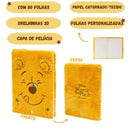 Caderno De Anotações Fluffy Ursinho Pooh 80 Folhas Disney Pelucia Juvenil Escolar Aulas Ponto Criativo