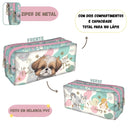Estojo Duplo Trendy DAC Espaçoso Grande Menina Escolar Juvenil Pet Cachorro 100 Pens Volta às Aulas