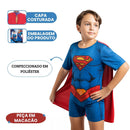 Fantasia Superman Infantil Menino Carnaval Festa Super Herói DC Comics Confortável Leve Liga da Justiça Criança