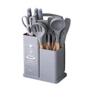 Kit de Utensílios de Cozinha Culinária Cinza Espátula Colher Ke Home