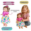 Brinquedo Boneca Thaily Fala Frases Laçinhos Vestido Infantil Menina Dia Das Crianças Angel Toys