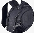Kit Mochila Costas Rebecca Bonbon Preto Estojo Box Juvenil Escolar Meninas Chaveiro Pompom Clio Megalomania