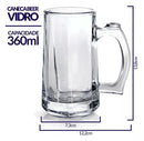 Caneca de Vidro Suco Café Cozinha 360ML Ke Home Megalomania