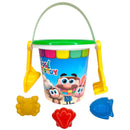 Balde de Praia Infantil Desenho José Totoy Kit Pá Peneira Formas Rastel Areia Sol Mar Piscina Parque