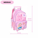 Mochila de Carrinho Alice no País das Maravilhas Rodinhas Infantil Escolar Menina Disney Desenho