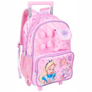 Mochila de Carrinho Alice no País das Maravilhas Rodinhas Infantil Escolar Menina Disney Desenho