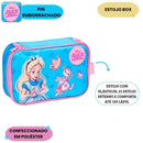 Estojo Box Alice no País das Maravilhas Escolar Volta as Aulas Infantil 100 Pens Disney Prático