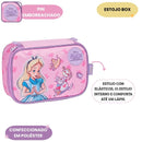 Estojo Box Alice no País das Maravilhas Escolar Volta as Aulas Infantil 100 Pens Disney Prático