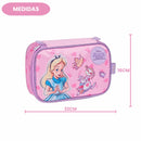 Estojo Box Alice no País das Maravilhas Escolar Volta as Aulas Infantil 100 Pens Disney Prático