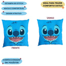 Almofada Quadrada Stitch Decorativa Amor Presente Dia dos Namorados Love Disney Ponto Criativo