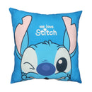 Almofada Quadrada We Love Stitch Decorativa Presente Dia dos Namorados Criativo Amor Ponto Criativo