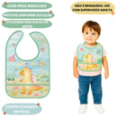 Avental Babador Dinossauro Infantil Menino Escolar Bolso Arte Colorido Impermeável Prático Duravél