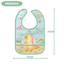 Avental Babador Dinossauro Infantil Menino Escolar Bolso Arte Colorido Impermeável Prático Duravél