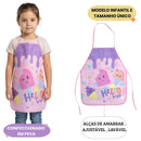 Avental Peva Hello Kids Infantil Menina Cozinha Escola Pintura Artes Durável Desenho Divertido