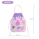 Avental Peva Hello Kids Infantil Menina Cozinha Escola Pintura Artes Durável Desenho Divertido
