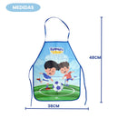 Avental PEVA Skipper Infantil Futebol Meninos Resistente Cozinha Pintura Artes Durável Criativo