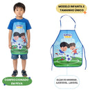Avental PEVA Skipper Infantil Futebol Meninos Resistente Cozinha Pintura Artes Durável Criativo