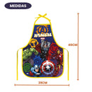 Avental PVC Infantil Avengers Super Herois Cozinha Marvel Studios Presente Geek Resistente Kids