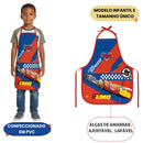 Kit Pasta Escolar Infantil Com Alça e Avental Carros Disney Volta As Aulas Resistente Arte Criativo