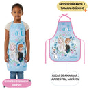Avental PVC Frozen Disney Infantil Menina Cozinha Escolar Pintura Artes Resistente Kids Divertido