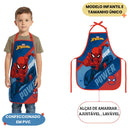 Kit Pasta Escolar Infantil Com Alça e Avental PVC Homem-Aranha Marvel Volta As Aulas Criativo Arte