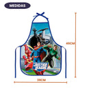 Avental PVC Liga Da Justiça DC Comics Infantil Escolar Arte Pintura Cozinha Resistente Presente