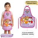 Kit Pasta Escolar Infantil Com Alça e Avental PVC Patrulha Canina Resistente Arte Criativo Durável