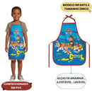 Avental Escolar Infantil Patrulha Canina Masculino Pvc Pintura Colorido Arte Lavável Criança Dac